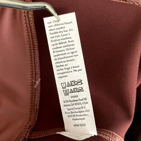 SPANX Faux Suede Leggings Womens Medium Tall Pink Rich Rose Shaping Soft Fall - Picture 8 of 12